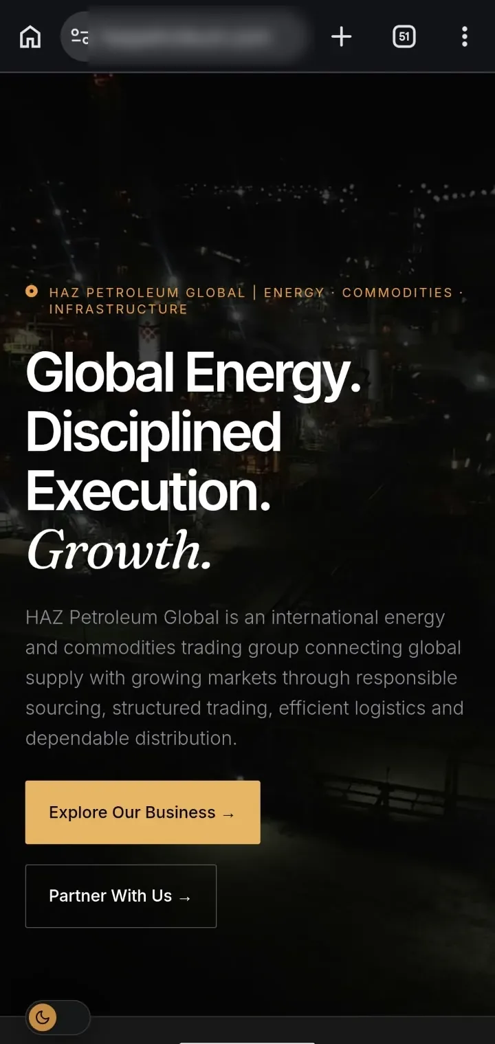 HAZ Petroleum mobile screen