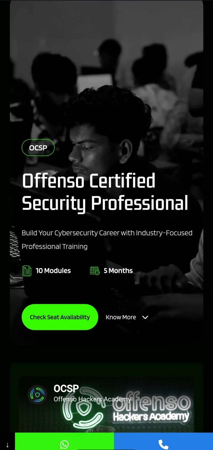 Offenso Academy mobile screen