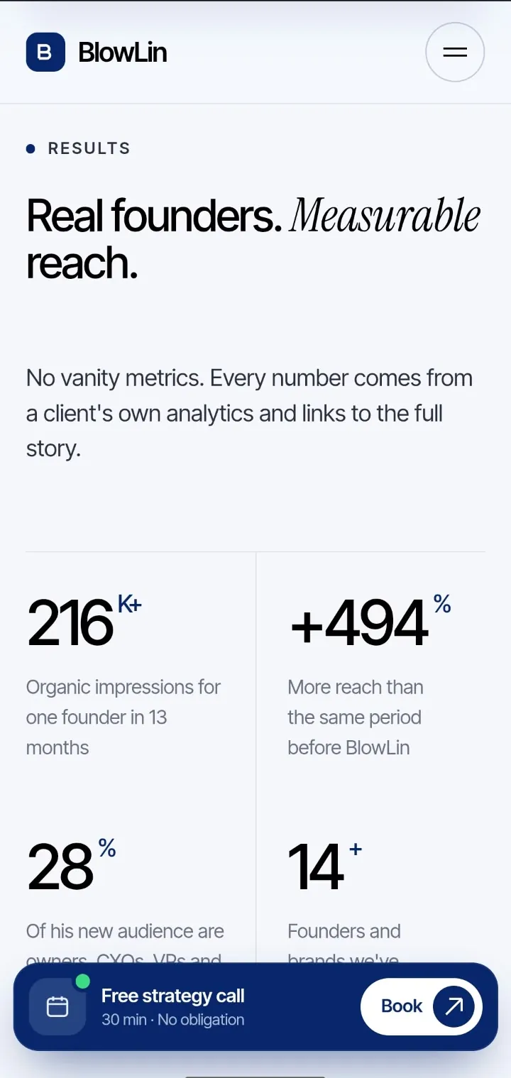 BlowLin, measurable reach