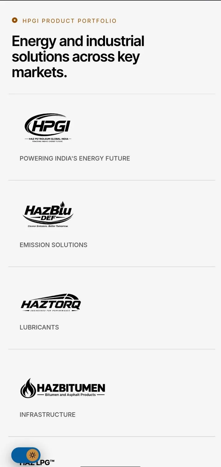 HAZ Petroleum, product brands