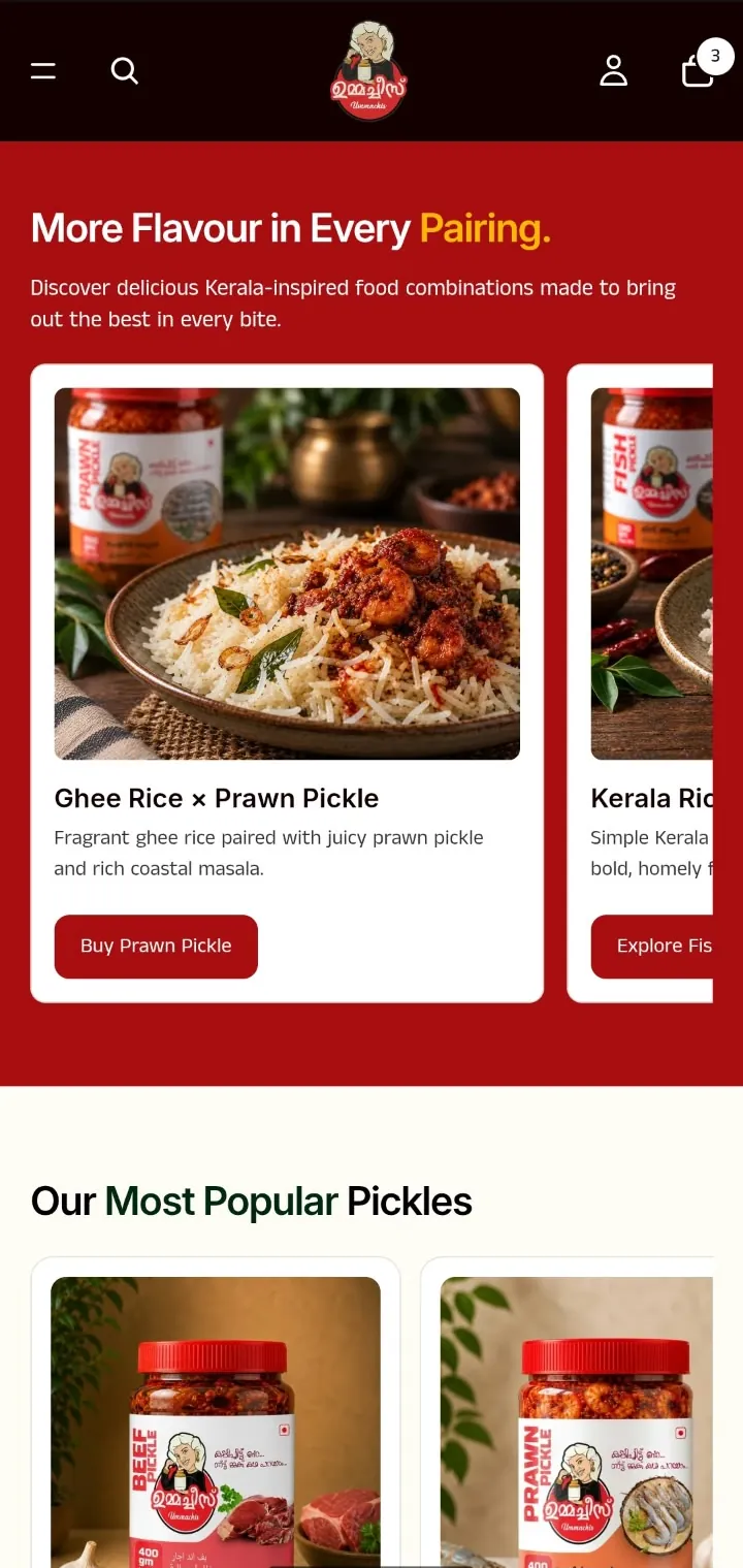 Ummachi’s, food pairings