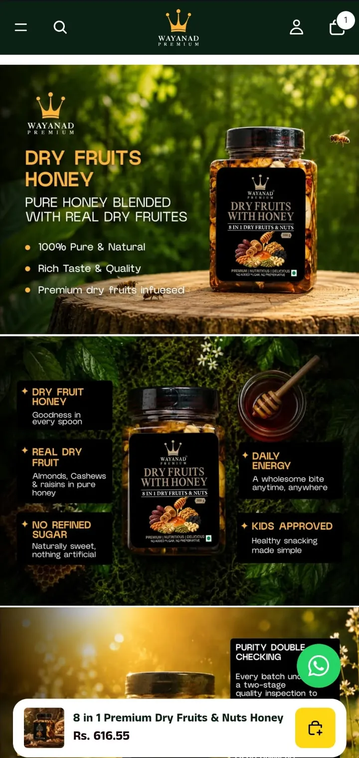 Wayanad Premium, dry fruits honey banners