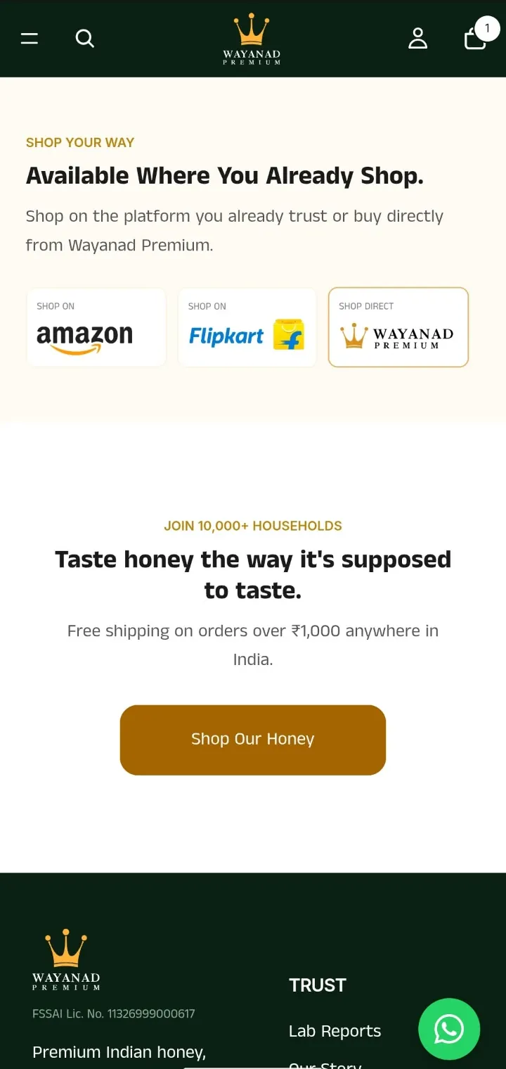 Wayanad Premium, available on marketplaces