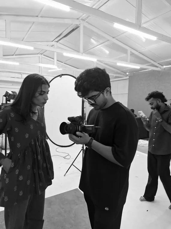 Behind the camera at a shoot